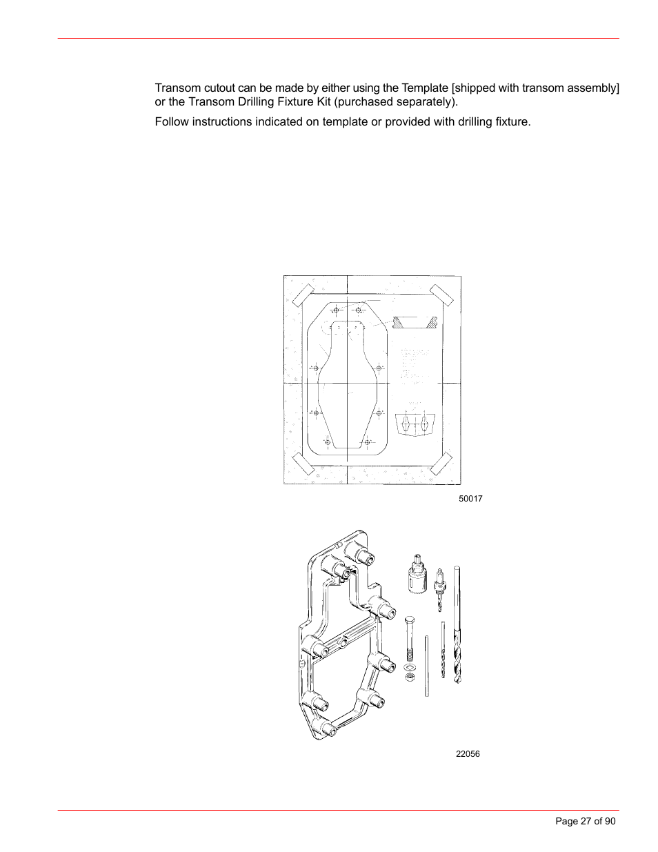 Cutting transom | Mercury INSTALLATION MANUAL D7.3L D-TRONIC User Manual | Page 27 / 90