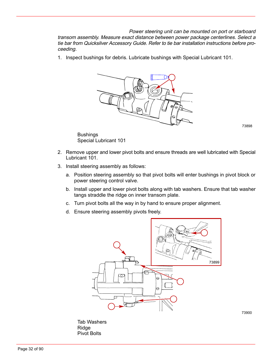 Steering system | Mercury INSTALLATION MANUAL D7.3L D-TRONIC User Manual | Page 32 / 90