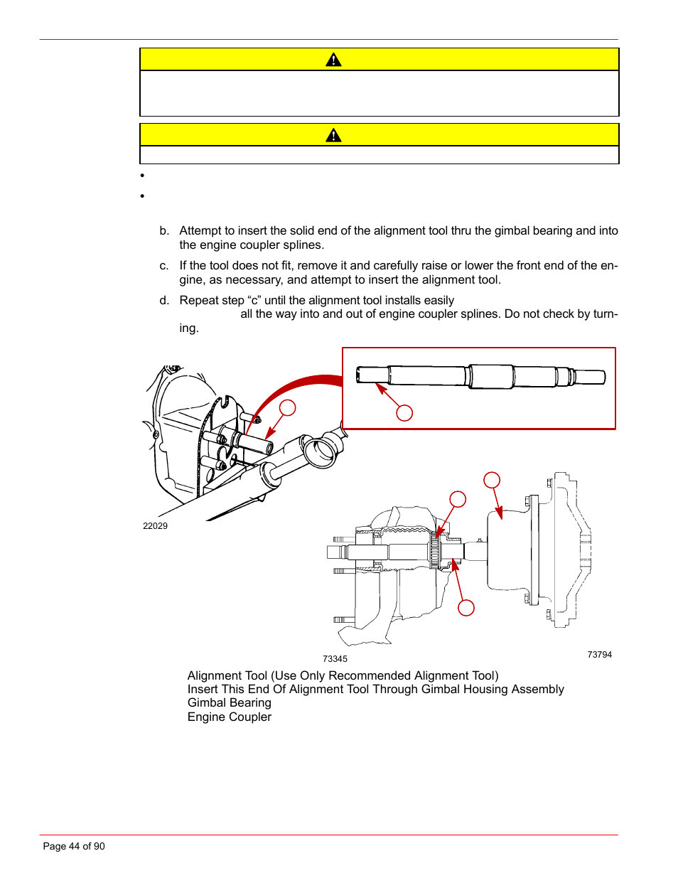 Caution | Mercury INSTALLATION MANUAL D7.3L D-TRONIC User Manual | Page 44 / 90