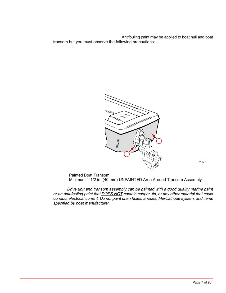 Antifouling paint | Mercury INSTALLATION MANUAL D7.3L D-TRONIC User Manual | Page 7 / 90