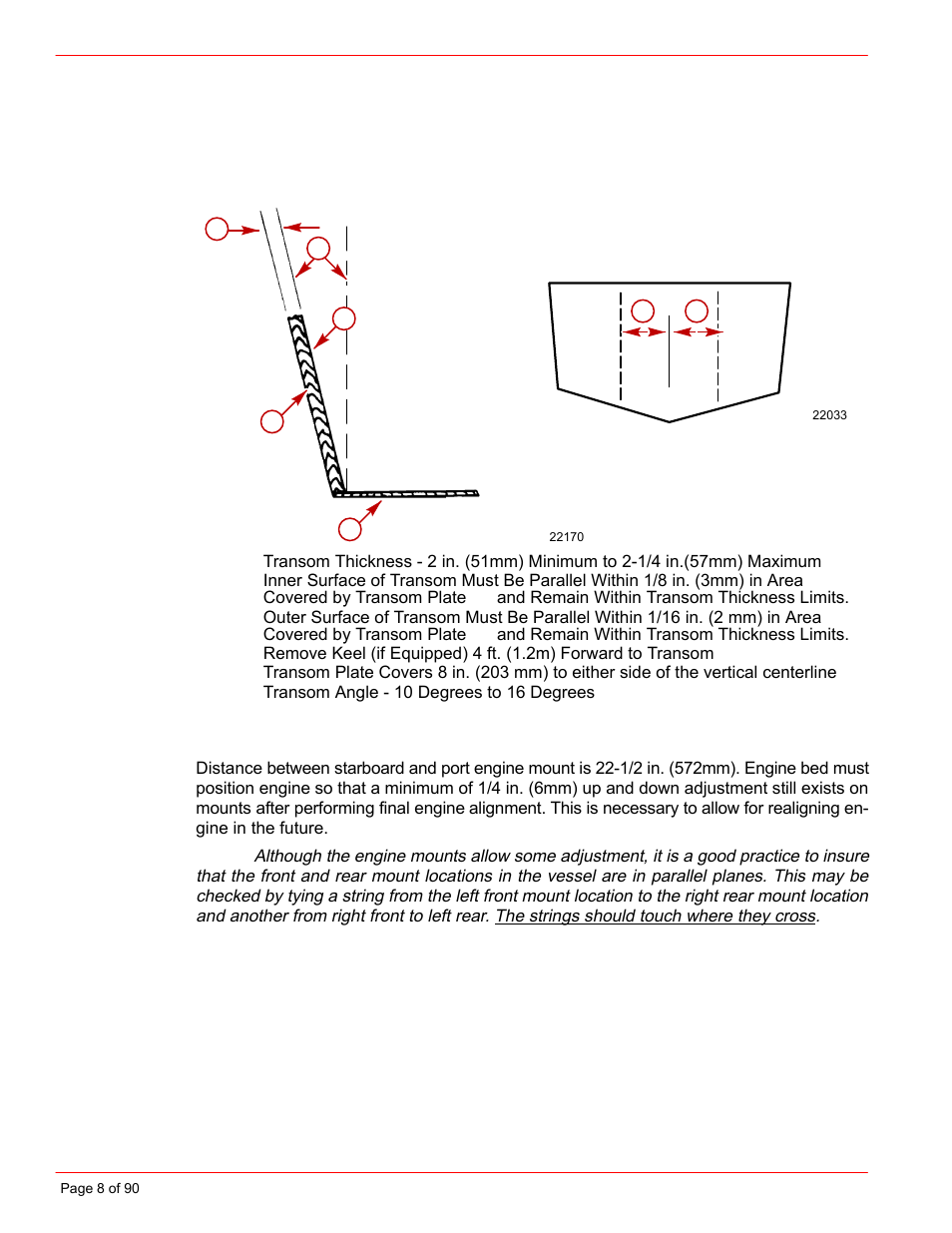 Installation requirements, Boat construction | Mercury INSTALLATION MANUAL D7.3L D-TRONIC User Manual | Page 8 / 90