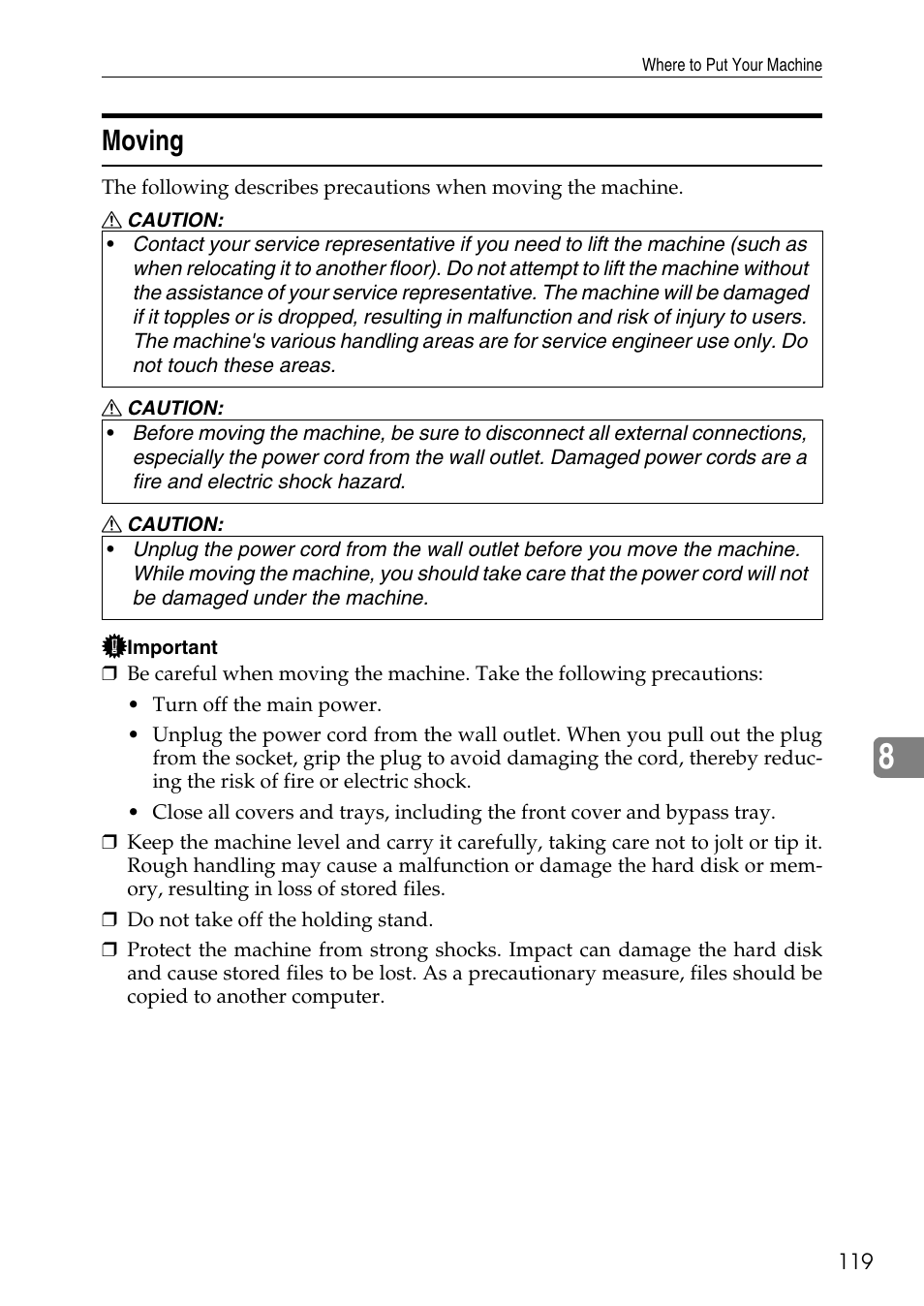Moving | Microsoft C4500 User Manual | Page 127 / 136