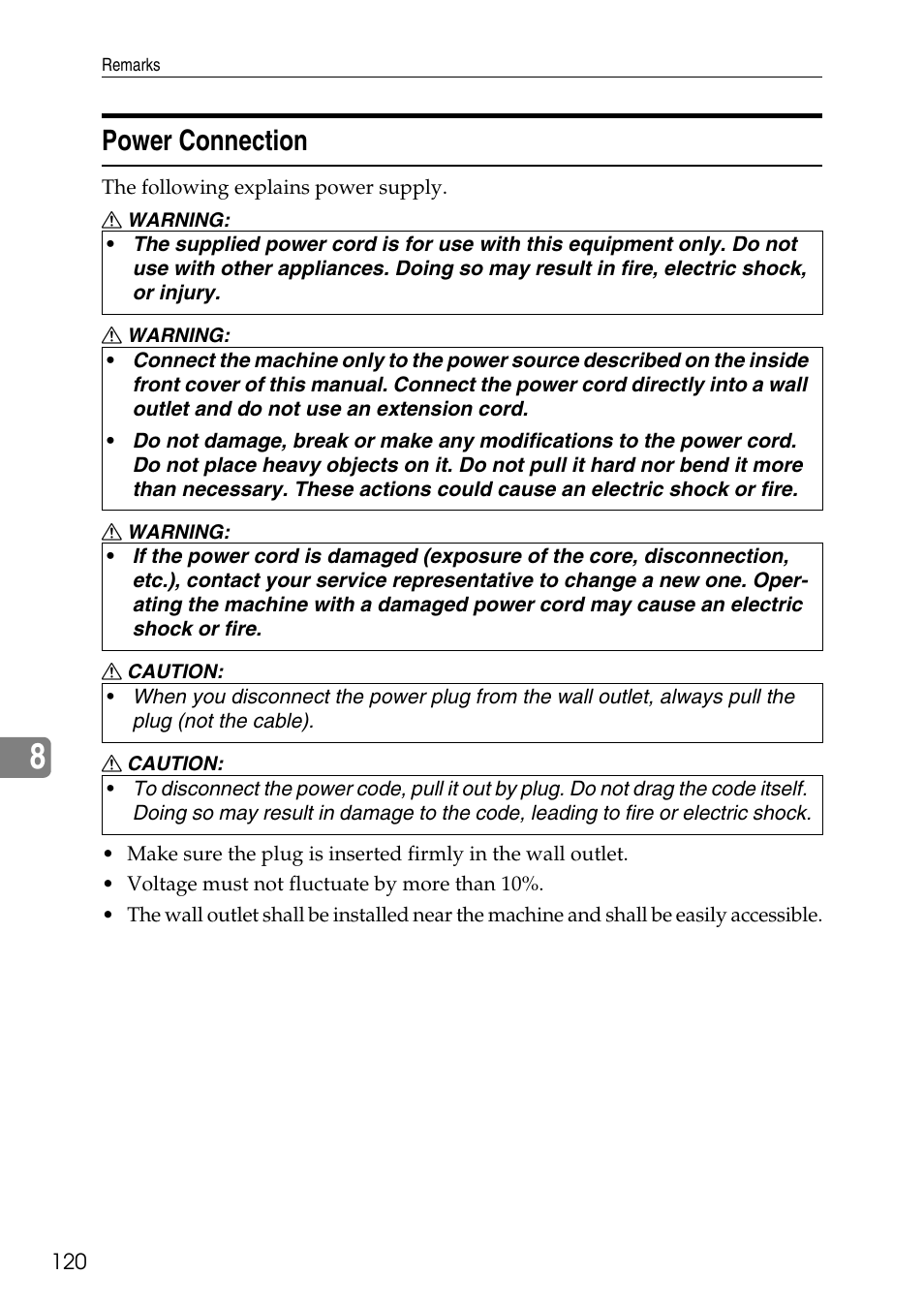 Power connection | Microsoft C4500 User Manual | Page 128 / 136