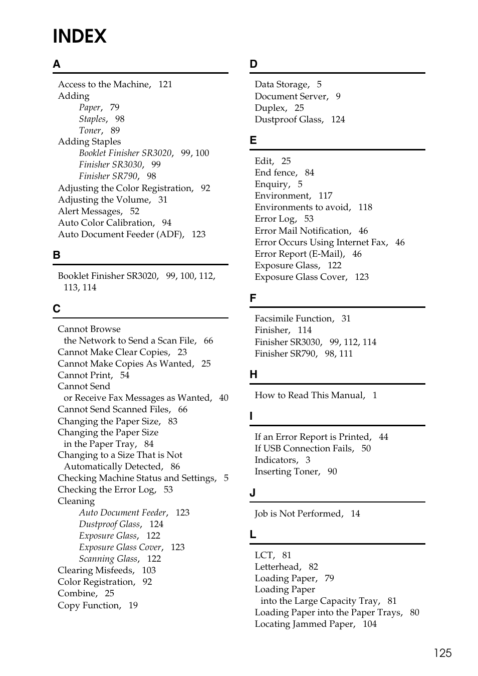 Index | Microsoft C4500 User Manual | Page 133 / 136