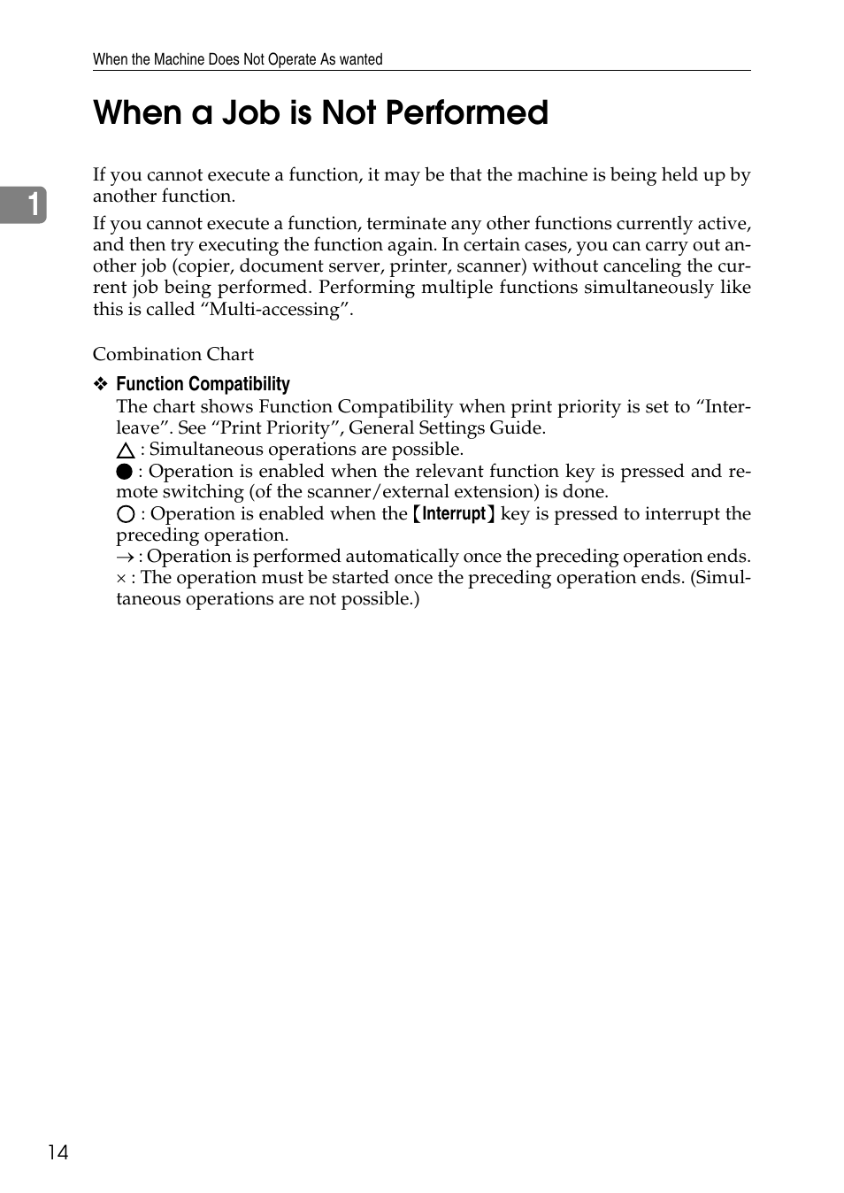When a job is not performed, 1when a job is not performed | Microsoft C4500 User Manual | Page 22 / 136
