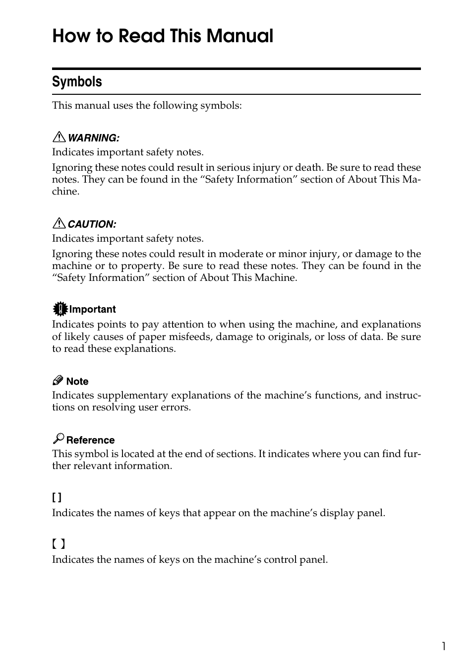 How to read this manual, Symbols | Microsoft C4500 User Manual | Page 9 / 136