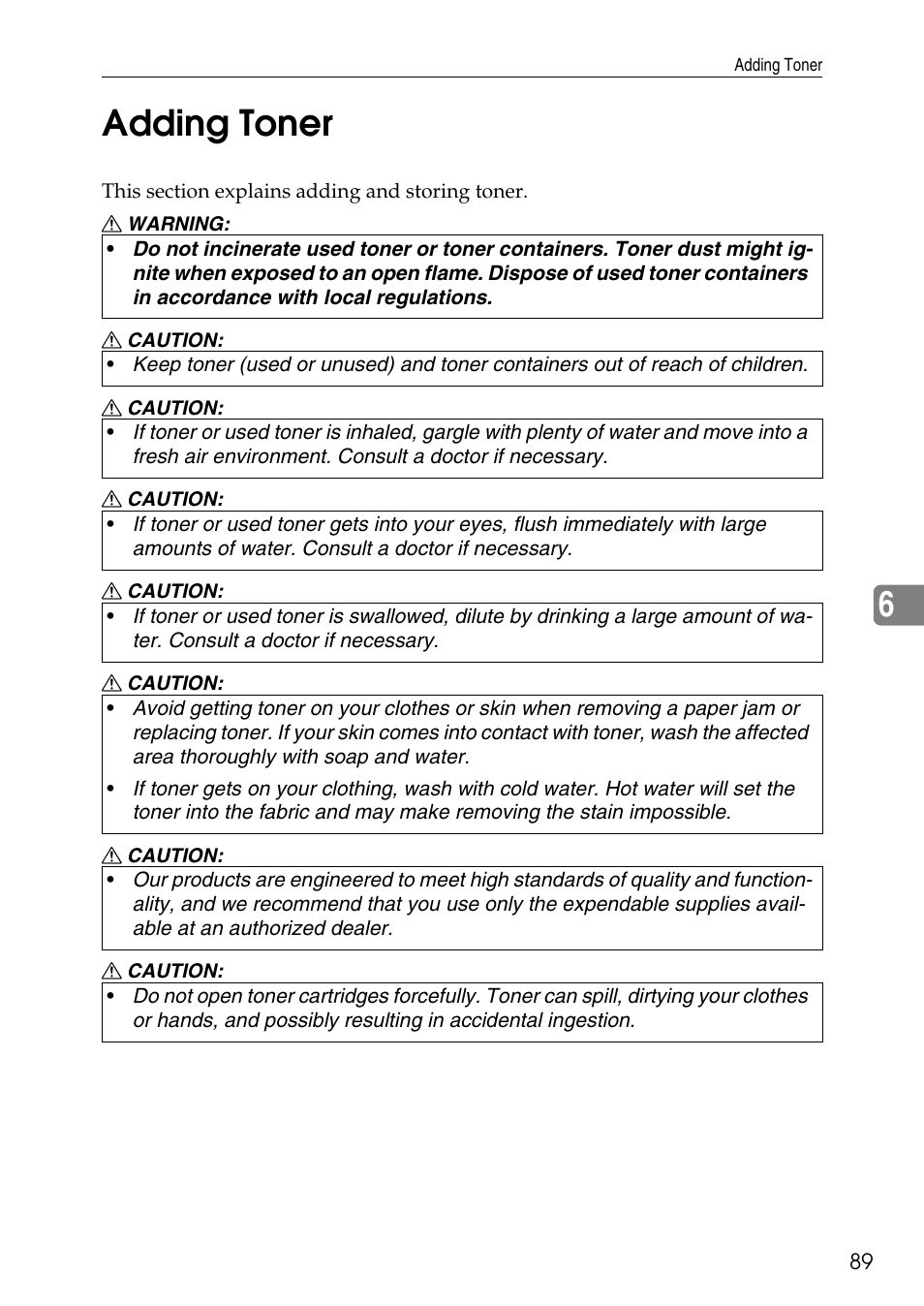 Adding toner, See p.89 “adding toner, 6adding toner | Microsoft C4500 User Manual | Page 97 / 136