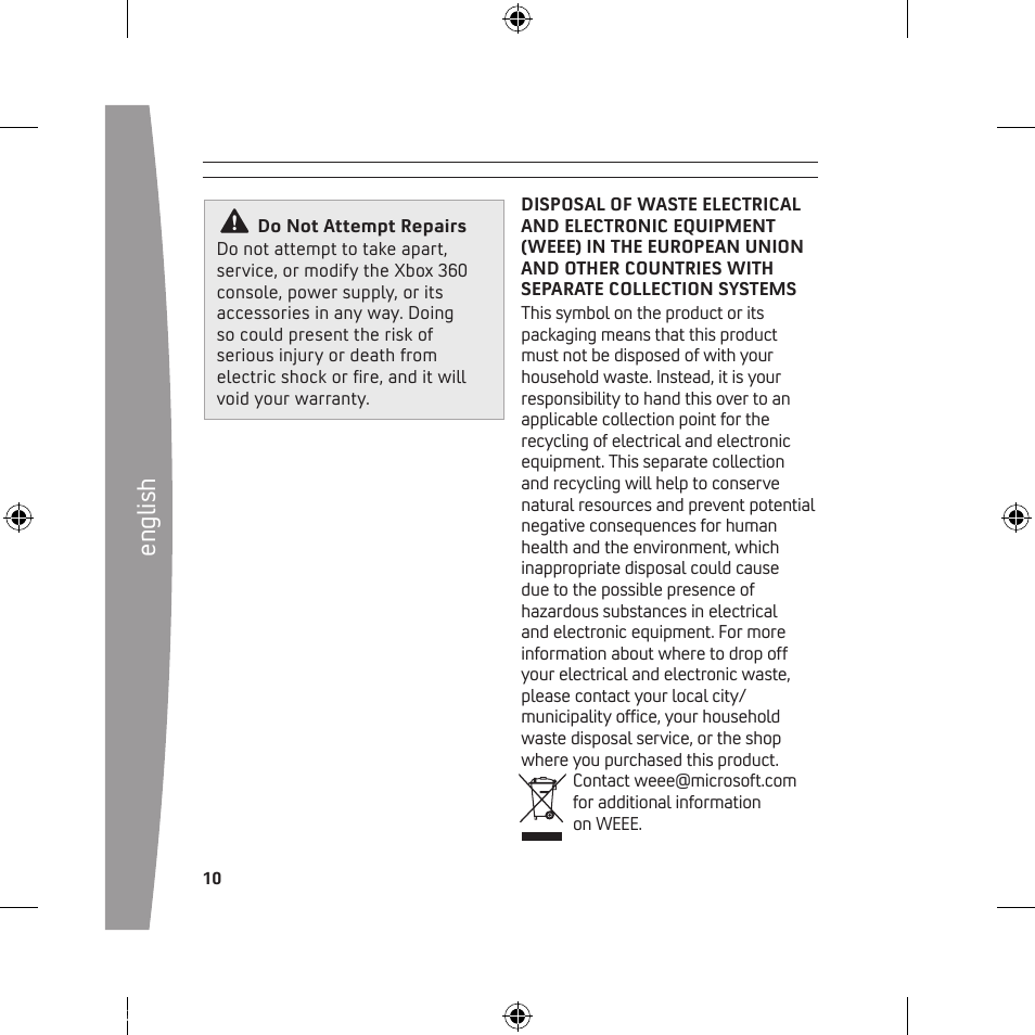 En gl is h | Microsoft 120 GB Hard Drive User Manual | Page 10 / 44