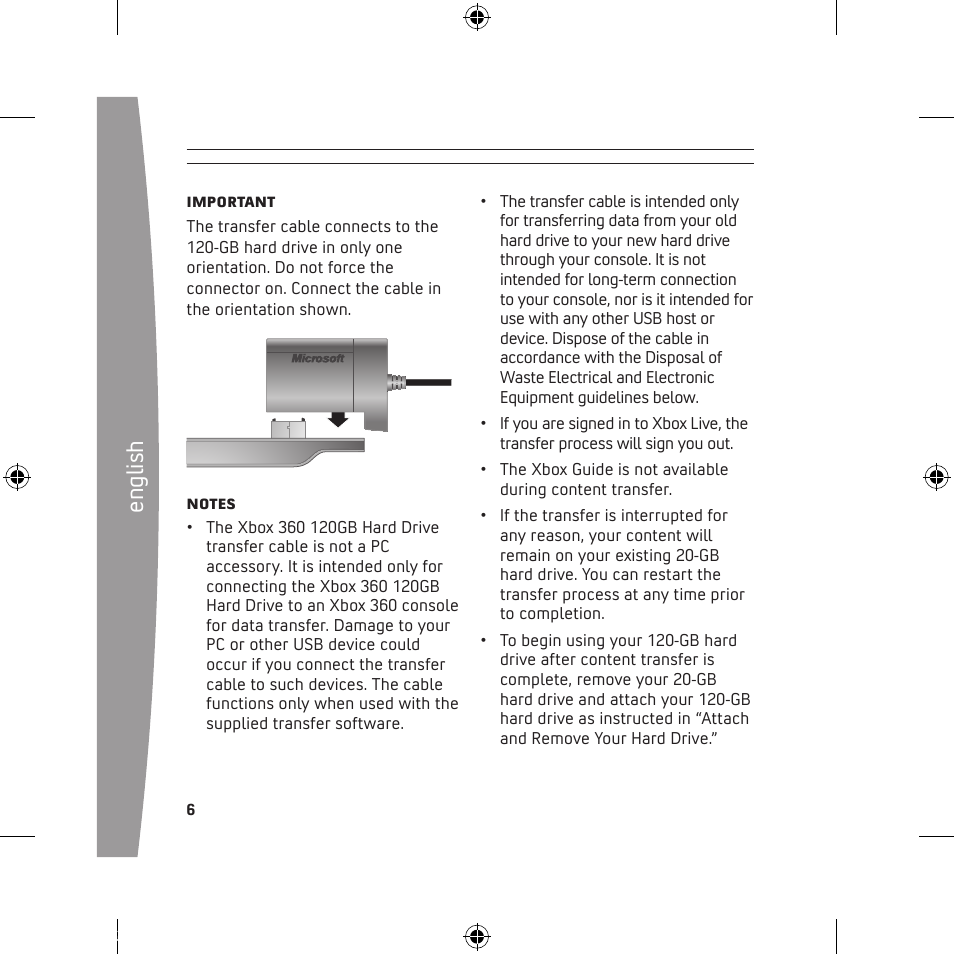 En gl is h | Microsoft 120 GB Hard Drive User Manual | Page 6 / 44