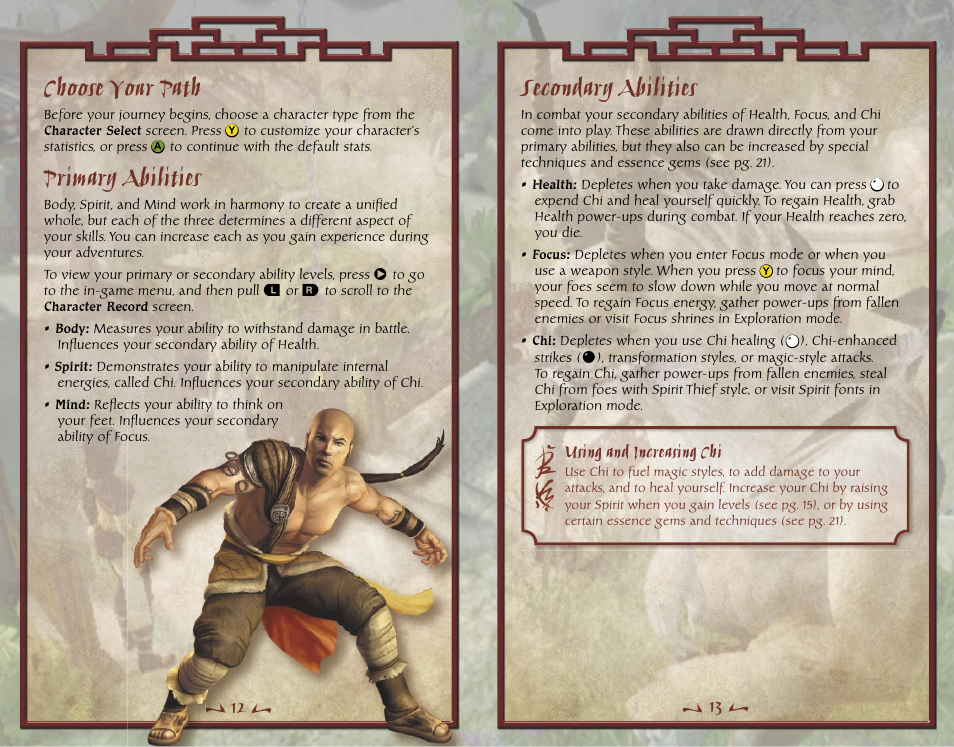 Choose your path, Primary abilities, Secondary abilities | Microsoft X10-99979 User Manual | Page 8 / 18