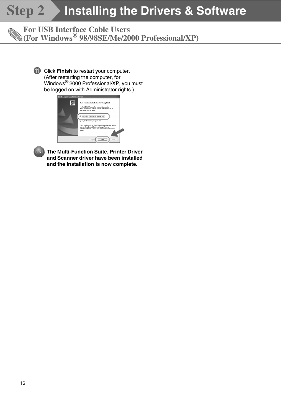 Step 2, Installing the drivers & software | Microsoft SPC210SF User Manual | Page 18 / 30