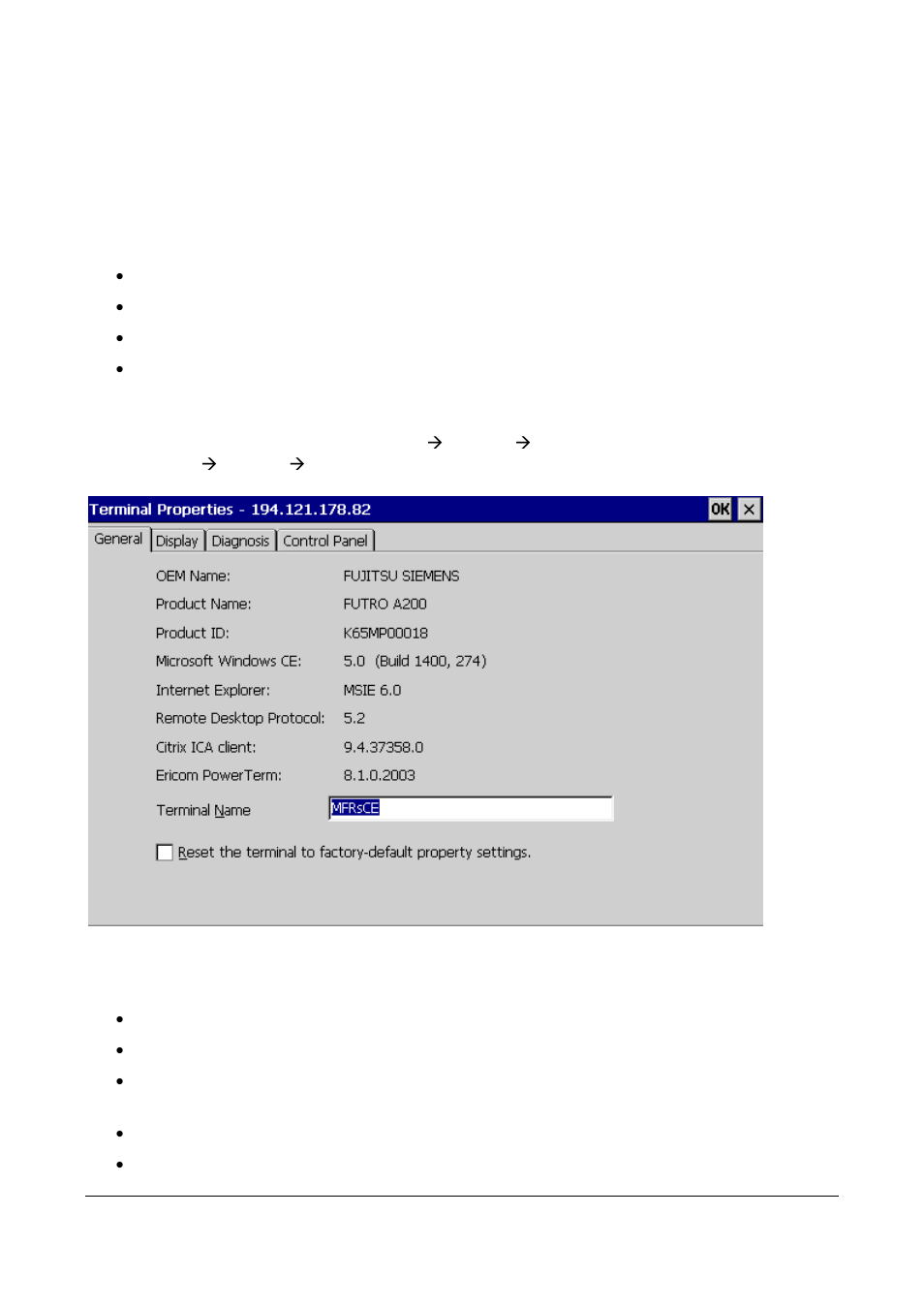 4 terminal properties, 1 general, Terminal properties | General, Figure 10: terminal properties– general tab, 4 terminal p r operties | Microsoft Windows CE A2xx User Manual | Page 12 / 43