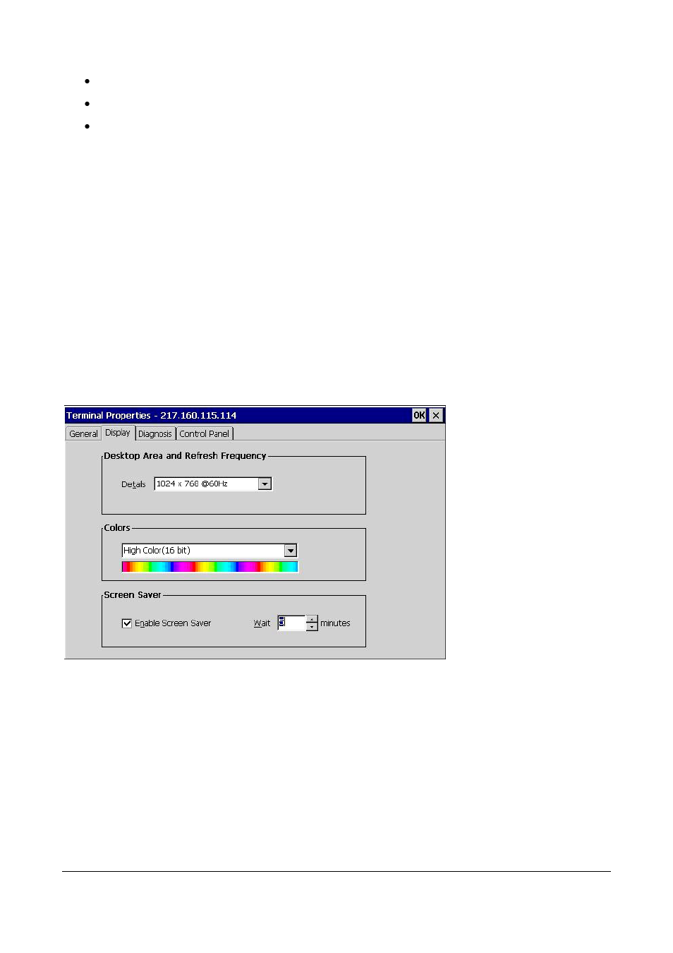 2 display, Display, Figure 11: terminal properties– display tab | Microsoft Windows CE A2xx User Manual | Page 13 / 43