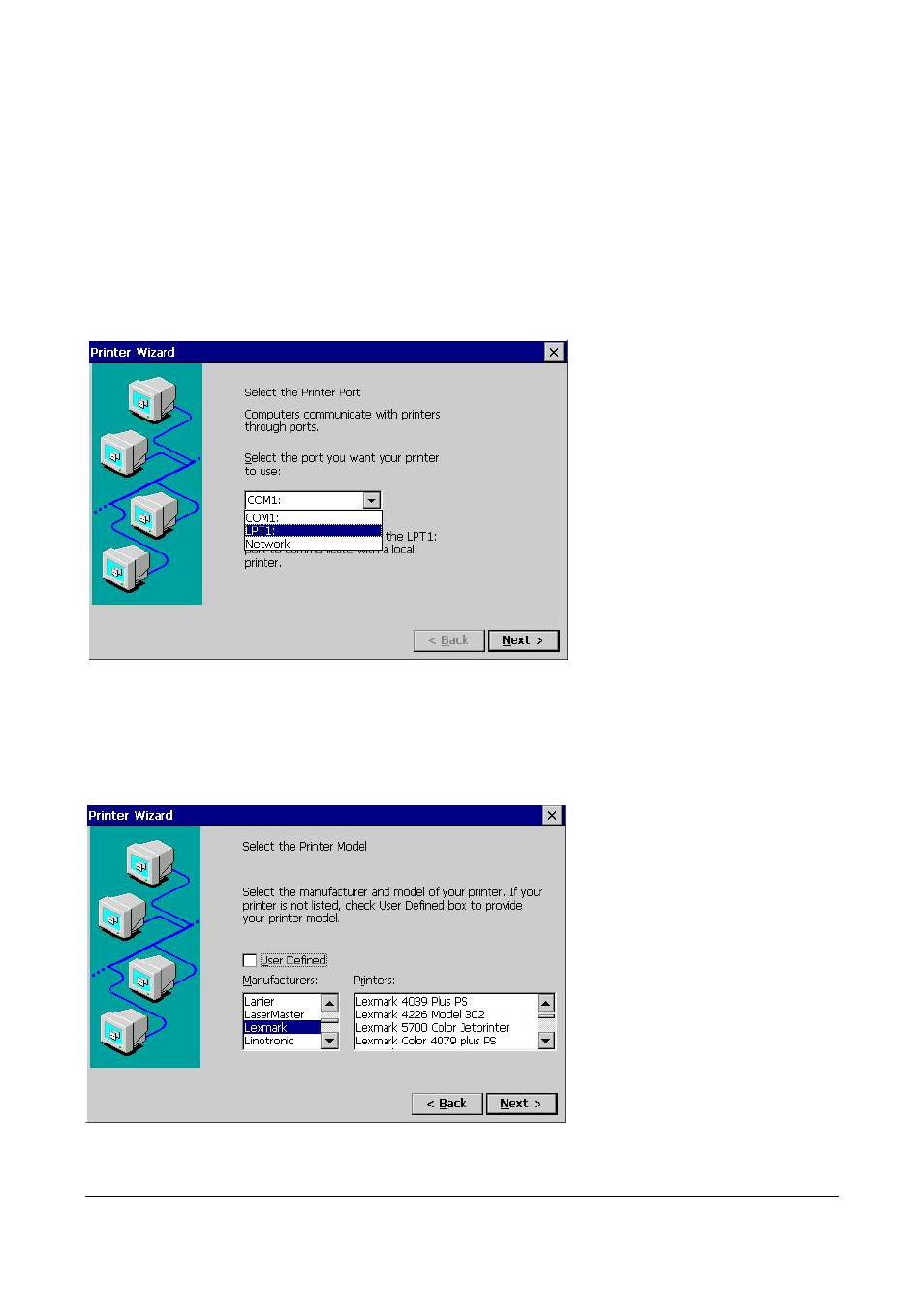 2 printers, Printers, Figure 20:control panel - printers | Figure 21:control panel – printer models | Microsoft Windows CE A2xx User Manual | Page 18 / 43