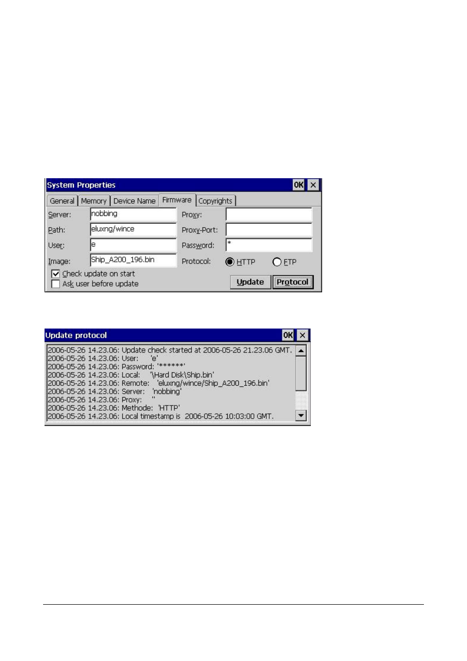 Figure 27: system properties - firmware | Microsoft Windows CE A2xx User Manual | Page 23 / 43