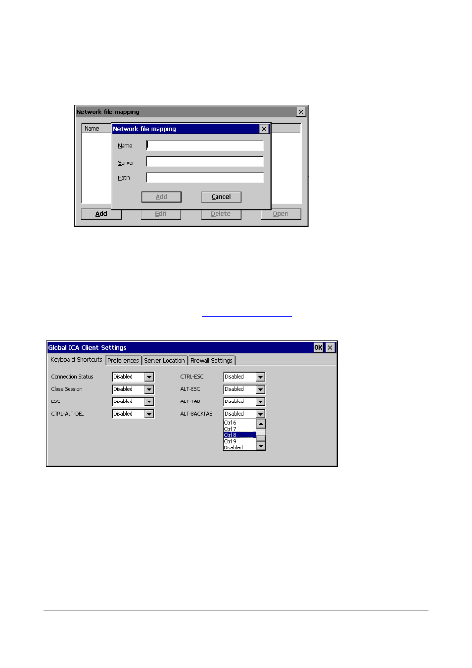 15 network files, 16 global ica client settings, Network files | Global ica client settings, Figure 34: network file mapping | Microsoft Windows CE A2xx User Manual | Page 27 / 43