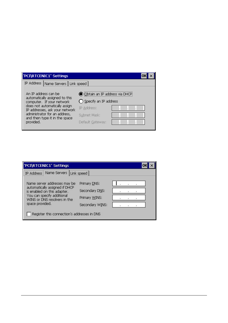 18 network and dial-up connections, Network and dial-up connections, Figure 40:network connection - ip address | Figure 41:network connection – name servers | Microsoft Windows CE A2xx User Manual | Page 30 / 43