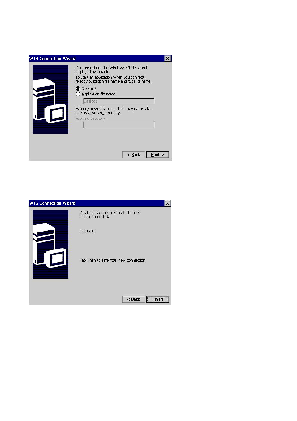 Figure 52 wts connection wizard – step 3, Figure 53 wts connection wizard – step 4 | Microsoft Windows CE A2xx User Manual | Page 37 / 43