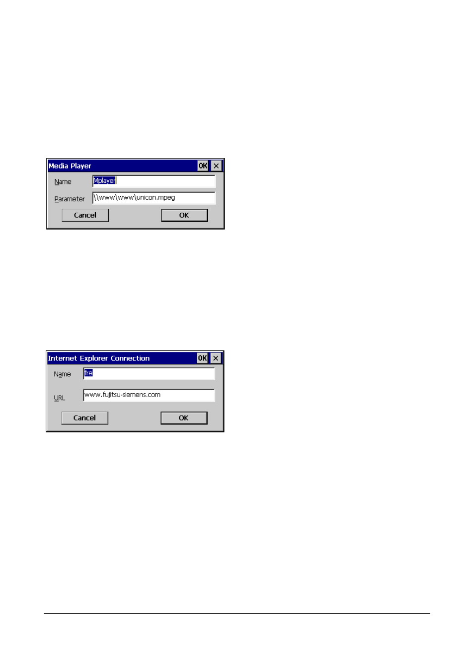 2 add new application - media player, 3 add new application - internet explorer, Add new application - media player | Add new application - internet explorer | Microsoft Windows CE A2xx User Manual | Page 38 / 43