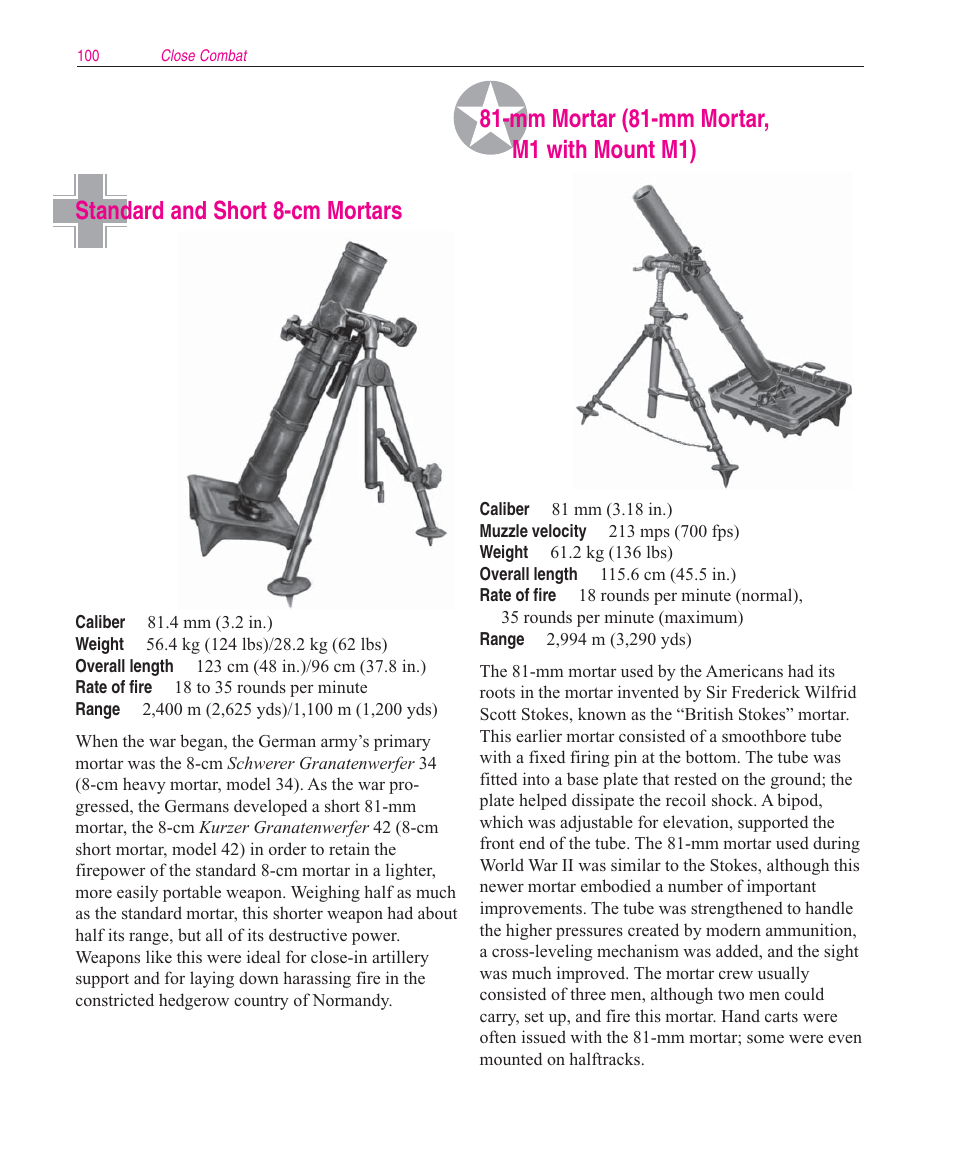 Standard and short 8-cm mortars, Mm mortar (81-mm mortar, m1 with mount m1) | Microsoft Close Combat User Manual | Page 101 / 163