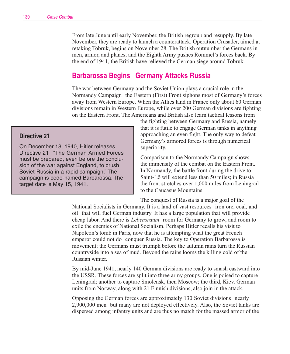 Barbarossa begins  germany attacks russia | Microsoft Close Combat User Manual | Page 131 / 163