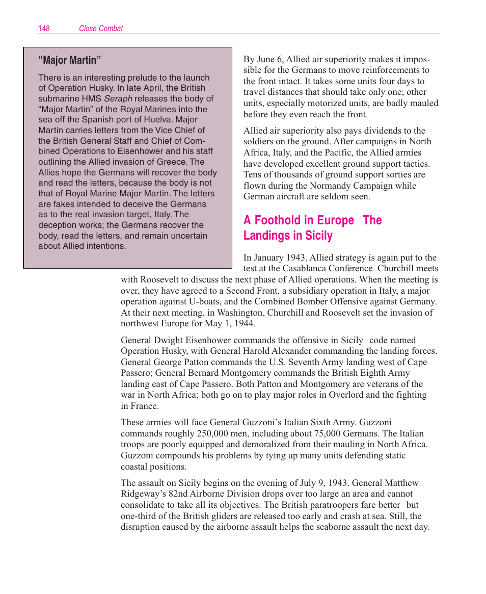 A foothold in europe  the landings in sicily | Microsoft Close Combat User Manual | Page 149 / 163
