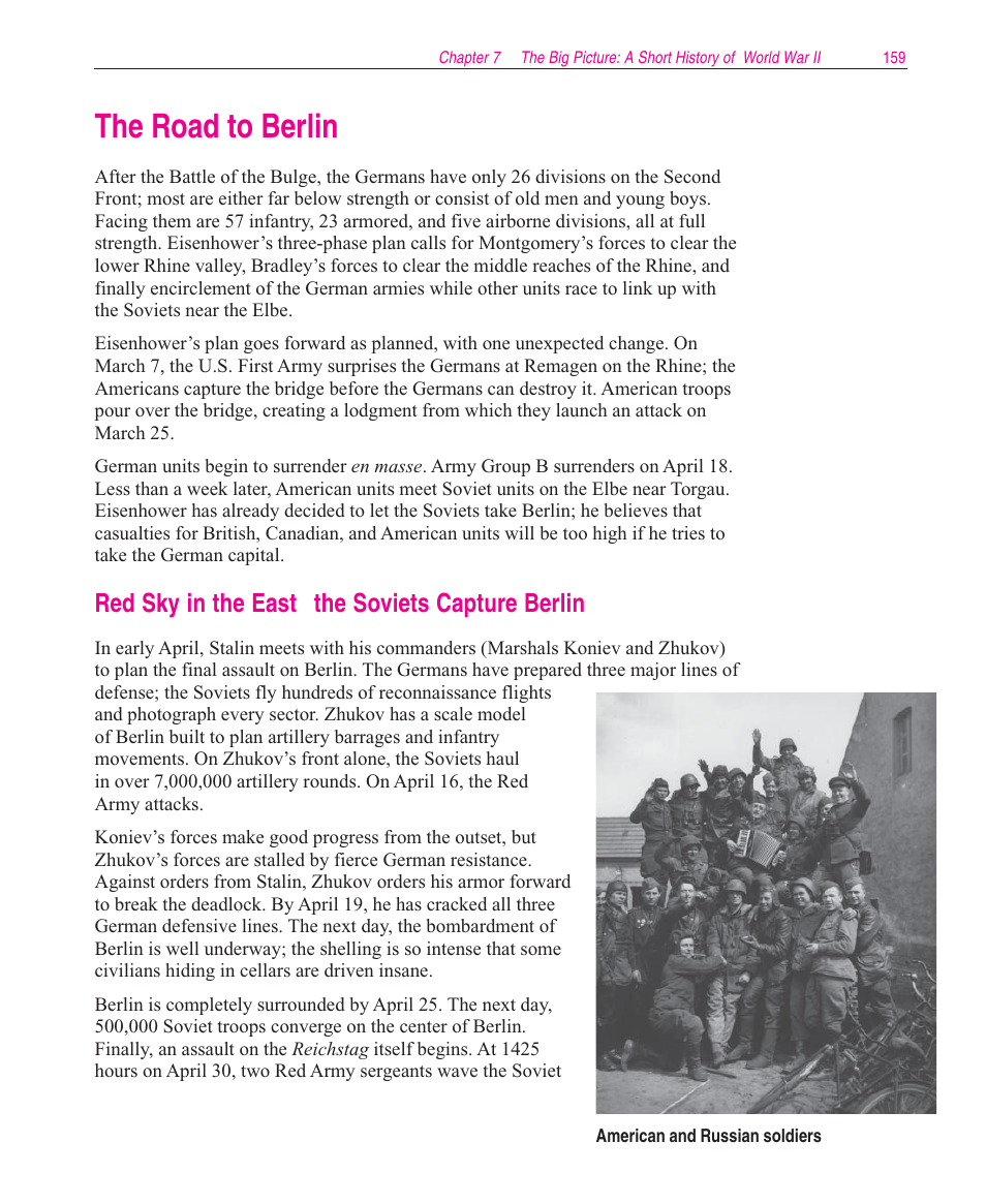 The road to berlin, Red sky in the east  the soviets capture berlin | Microsoft Close Combat User Manual | Page 160 / 163