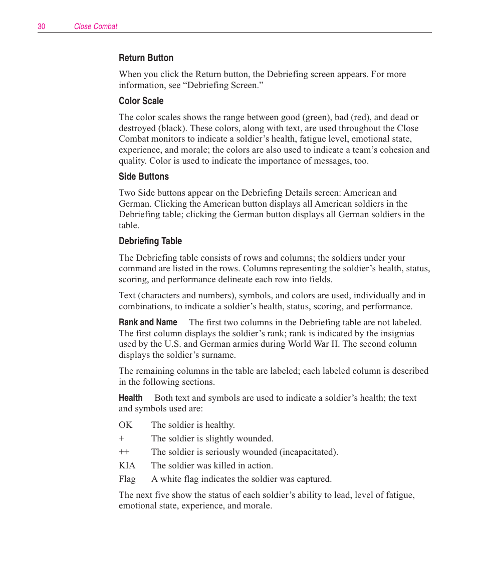 Microsoft Close Combat User Manual | Page 31 / 163
