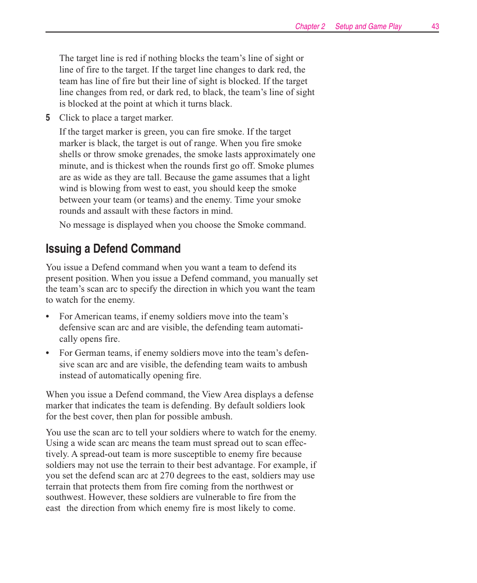Issuing a defend command | Microsoft Close Combat User Manual | Page 44 / 163