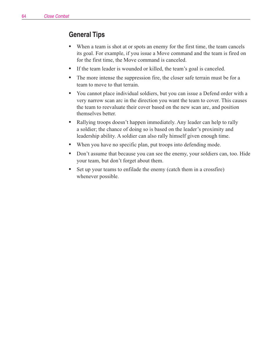 General tips | Microsoft Close Combat User Manual | Page 65 / 163