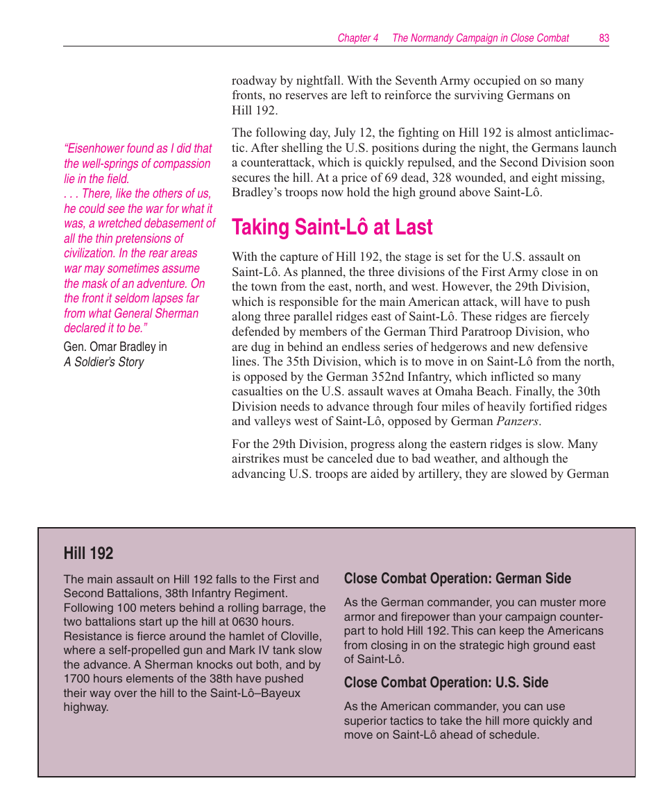 Taking saint-lô at last, Hill 192 | Microsoft Close Combat User Manual | Page 84 / 163