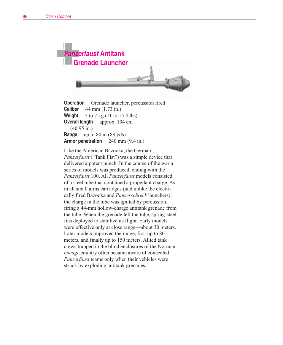 Panzerfaust antitank grenade launcher | Microsoft Close Combat User Manual | Page 97 / 163