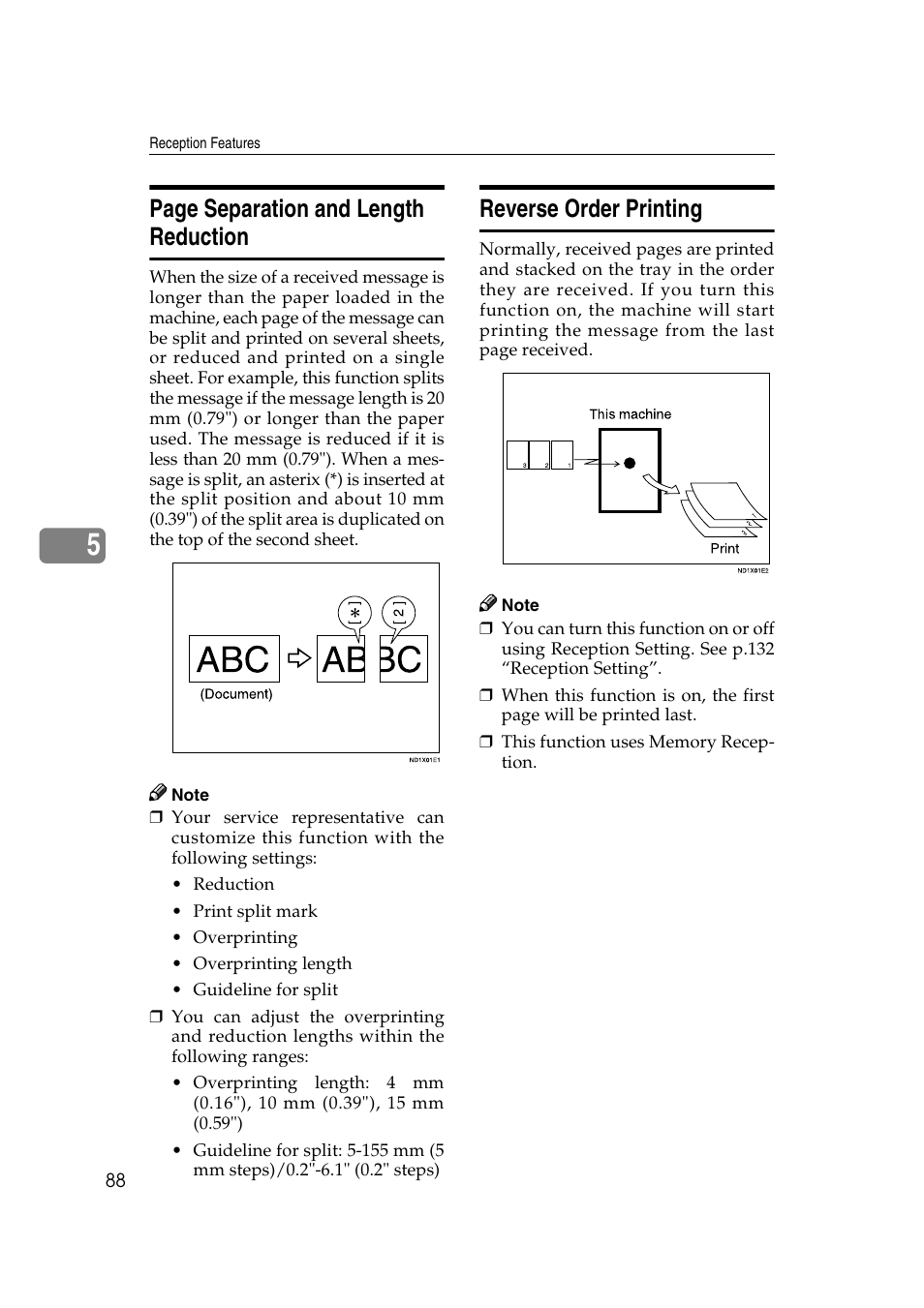 Page separation and length reduction, Reverse order printing | Microsoft 2045 User Manual | Page 100 / 106