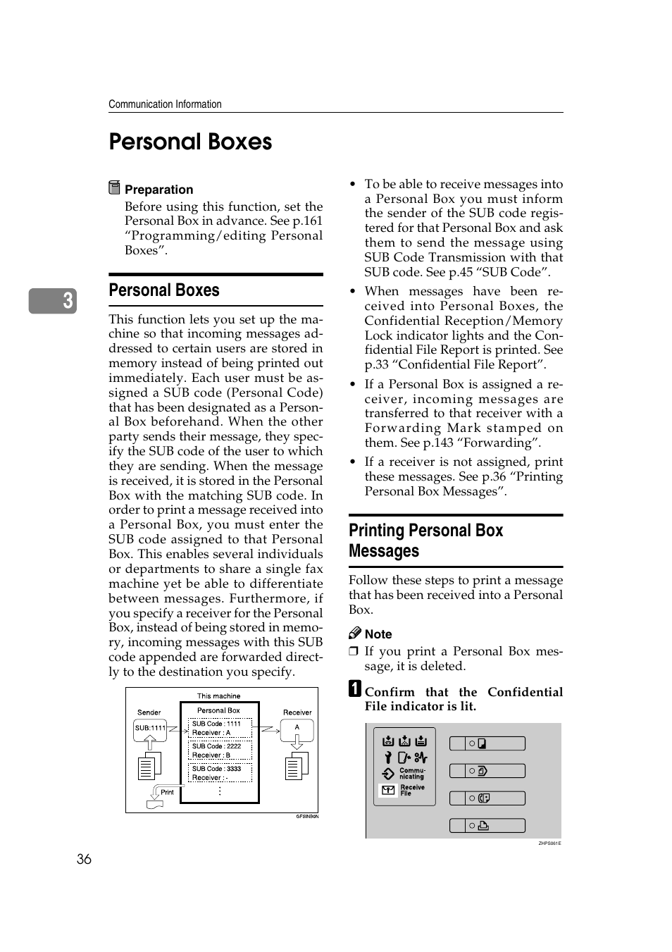 3personal boxes, Personal boxes, Printing personal box messages | Microsoft 2045 User Manual | Page 48 / 106