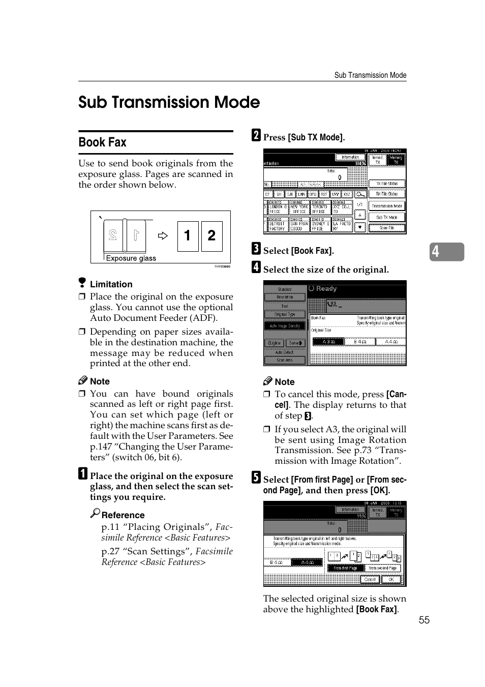 4sub transmission mode, Book fax | Microsoft 2045 User Manual | Page 67 / 106