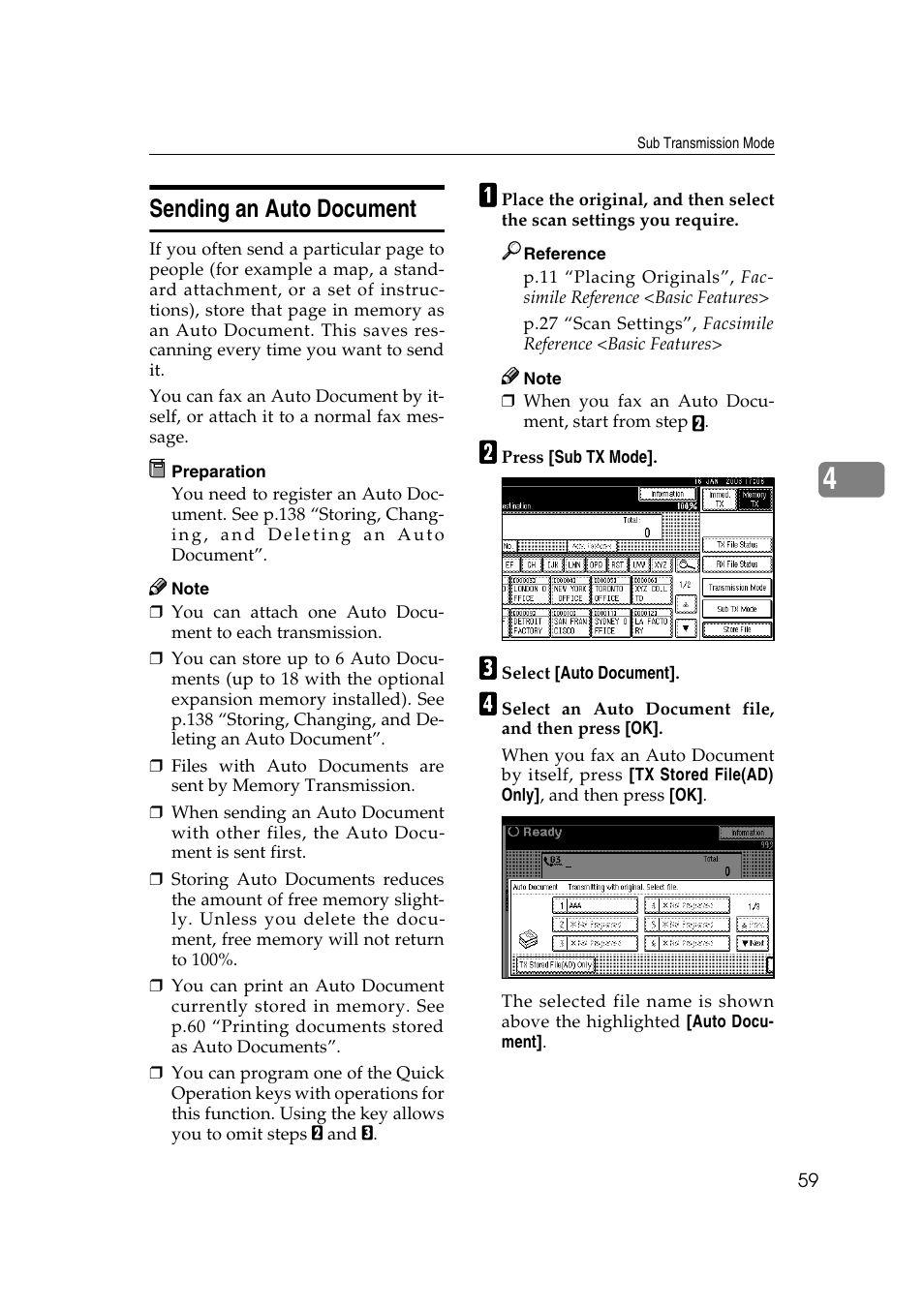 Sending an auto document | Microsoft 2045 User Manual | Page 71 / 106