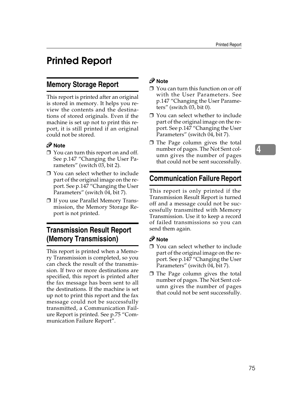 4printed report, Communication failure report | Microsoft 2045 User Manual | Page 87 / 106