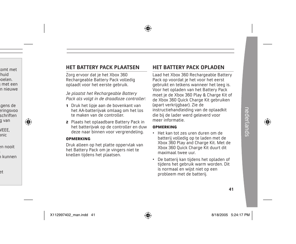 Ne de rla nd s | Microsoft X11-29974-02 User Manual | Page 41 / 76