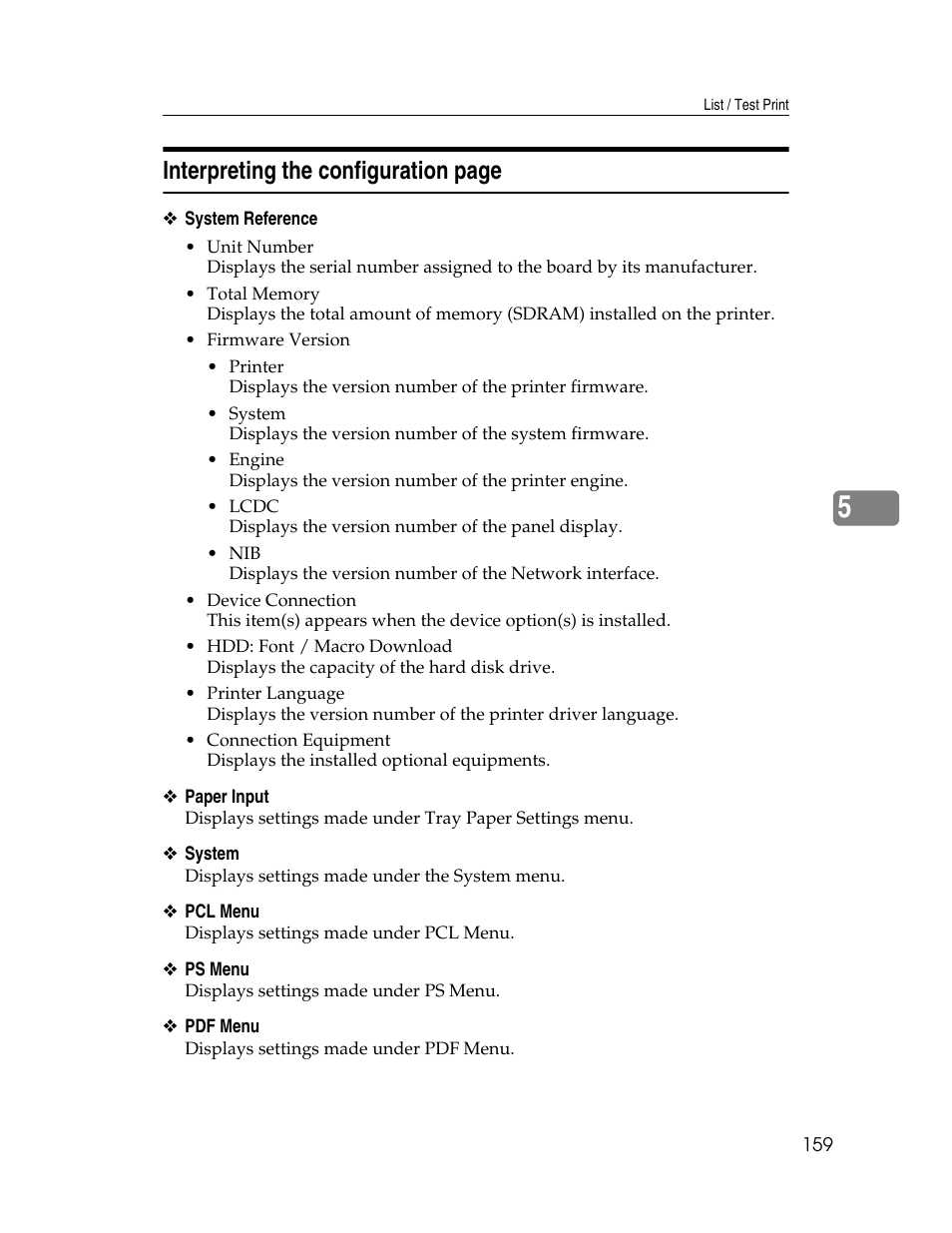 Interpreting the configuration page | Microsoft PRO 906EX User Manual | Page 167 / 298