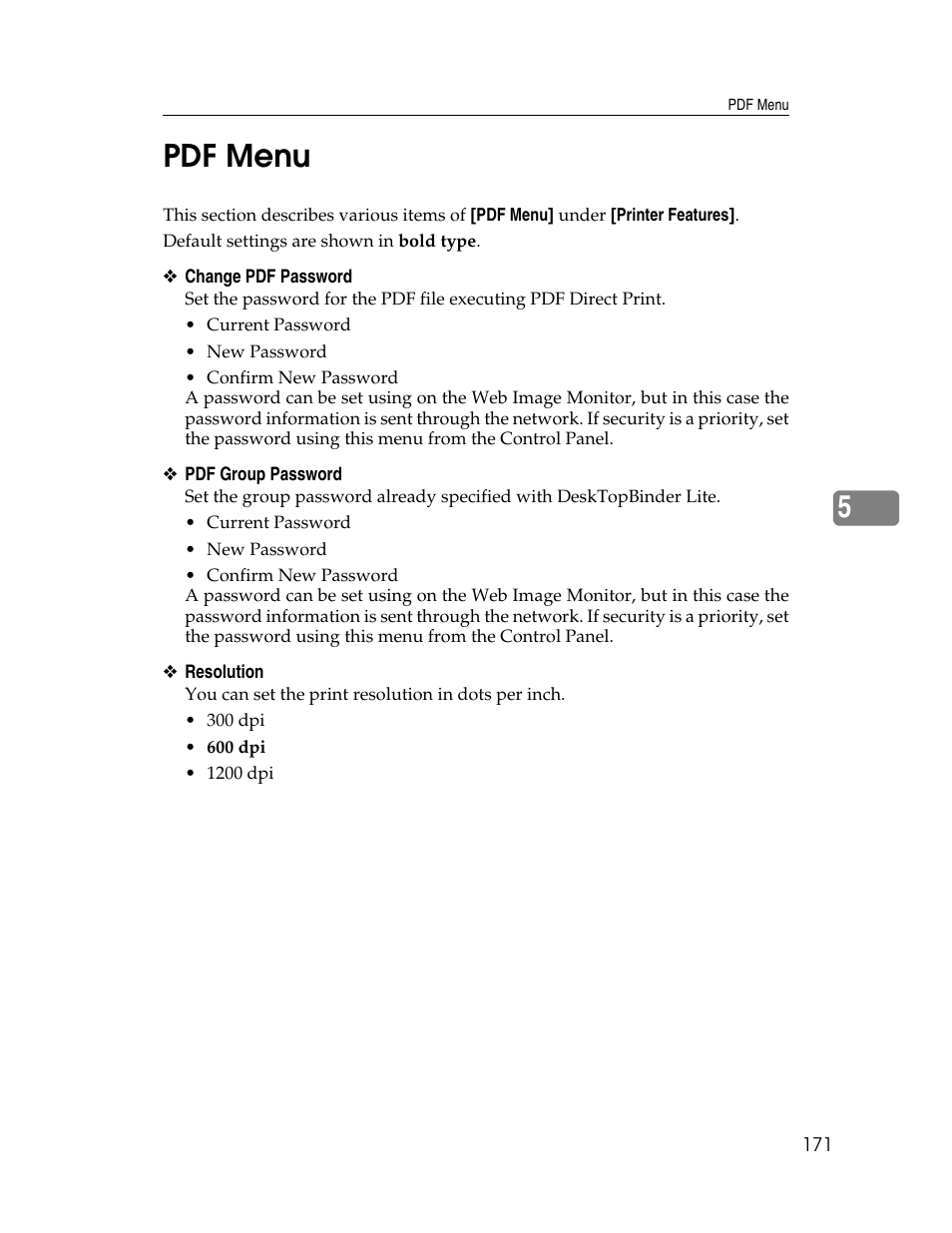 Pdf menu, 5pdf menu | Microsoft PRO 906EX User Manual | Page 179 / 298