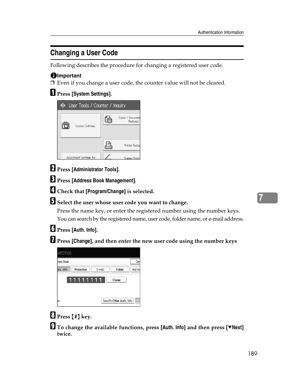 Changing a user code | Microsoft PRO 906EX User Manual | Page 197 / 298