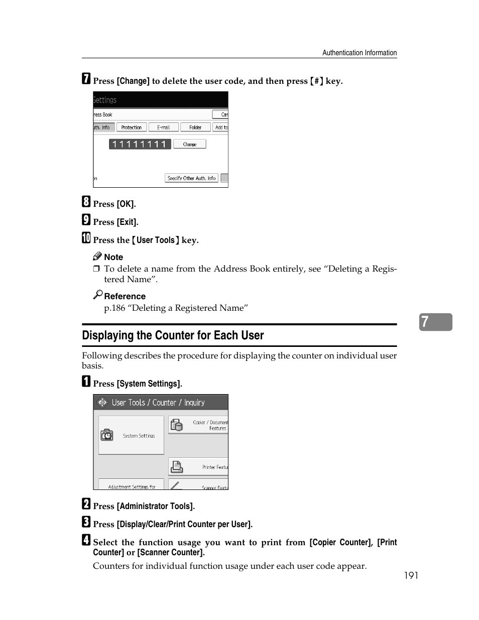 Displaying the counter for each user | Microsoft PRO 906EX User Manual | Page 199 / 298