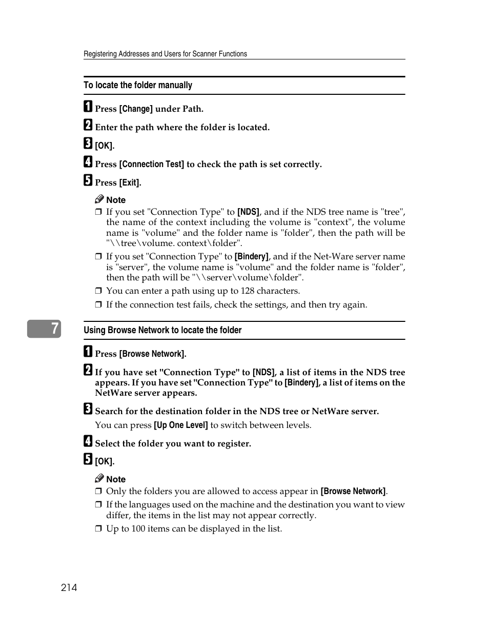 To locate the folder manually, Using browse network to locate the folder | Microsoft PRO 906EX User Manual | Page 222 / 298