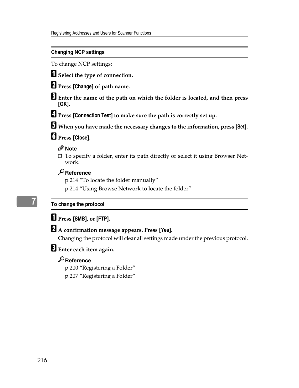 Changing ncp settings, To change the protocol | Microsoft PRO 906EX User Manual | Page 224 / 298