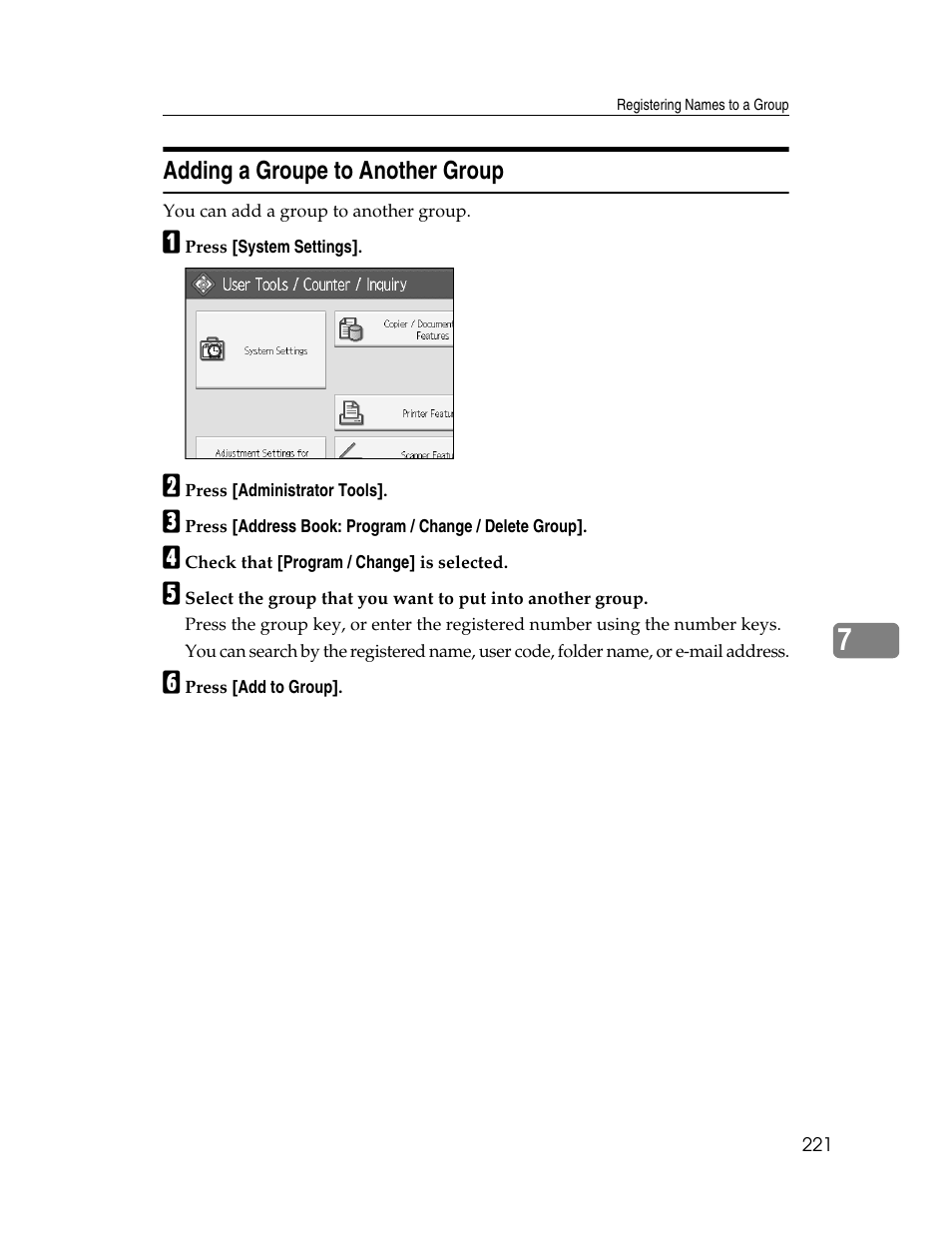 Adding a groupe to another group | Microsoft PRO 906EX User Manual | Page 229 / 298
