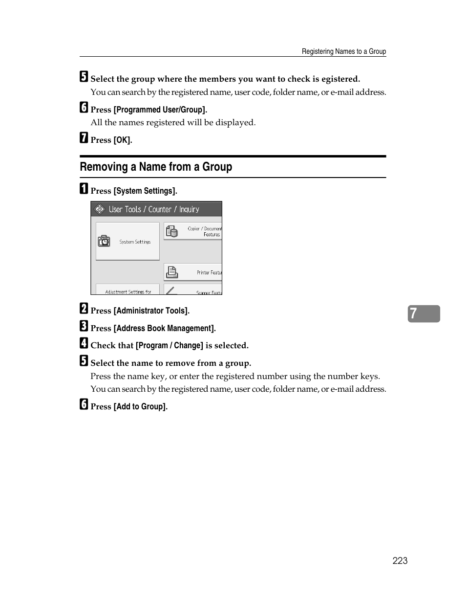 Removing a name from a group | Microsoft PRO 906EX User Manual | Page 231 / 298