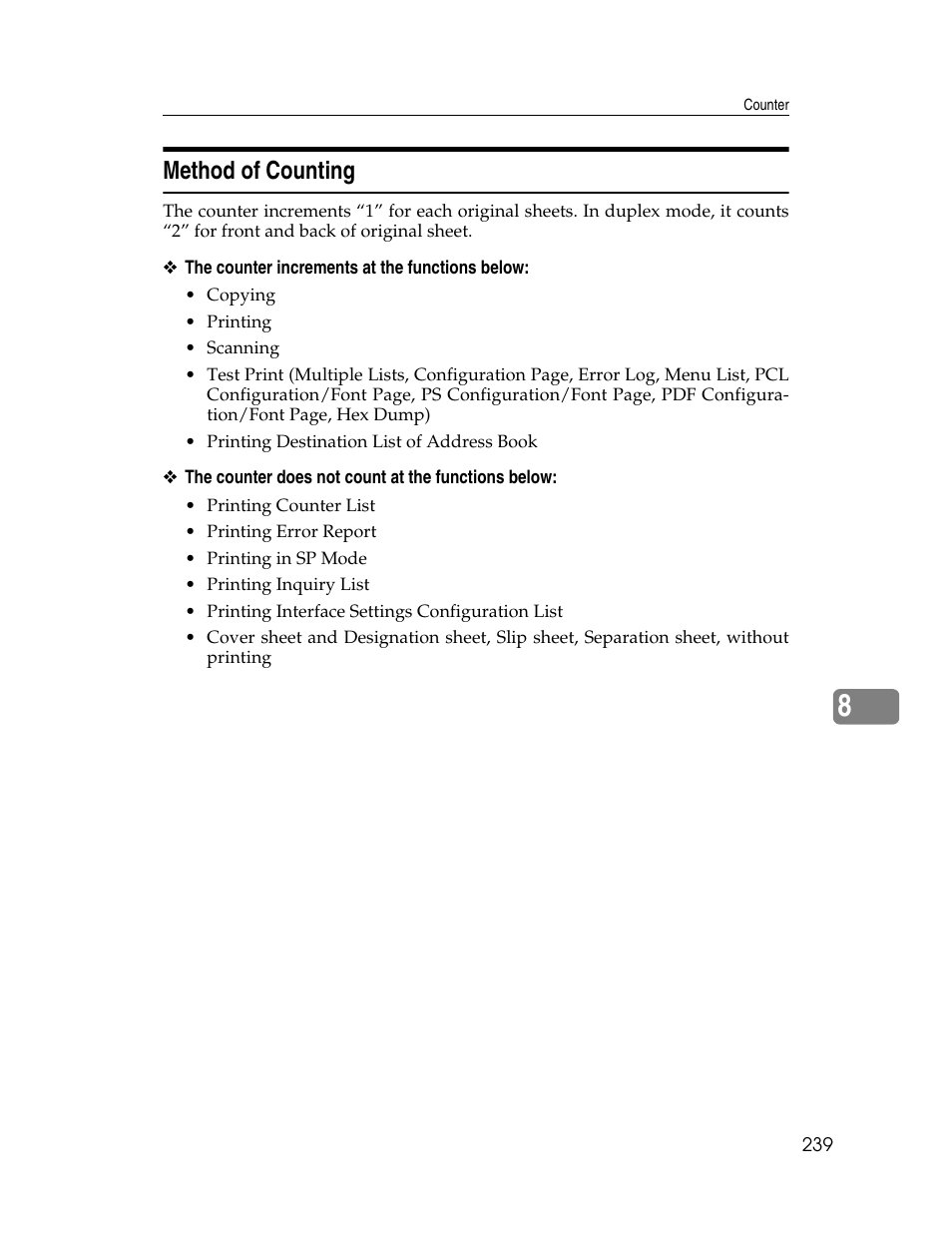 Method of counting | Microsoft PRO 906EX User Manual | Page 247 / 298