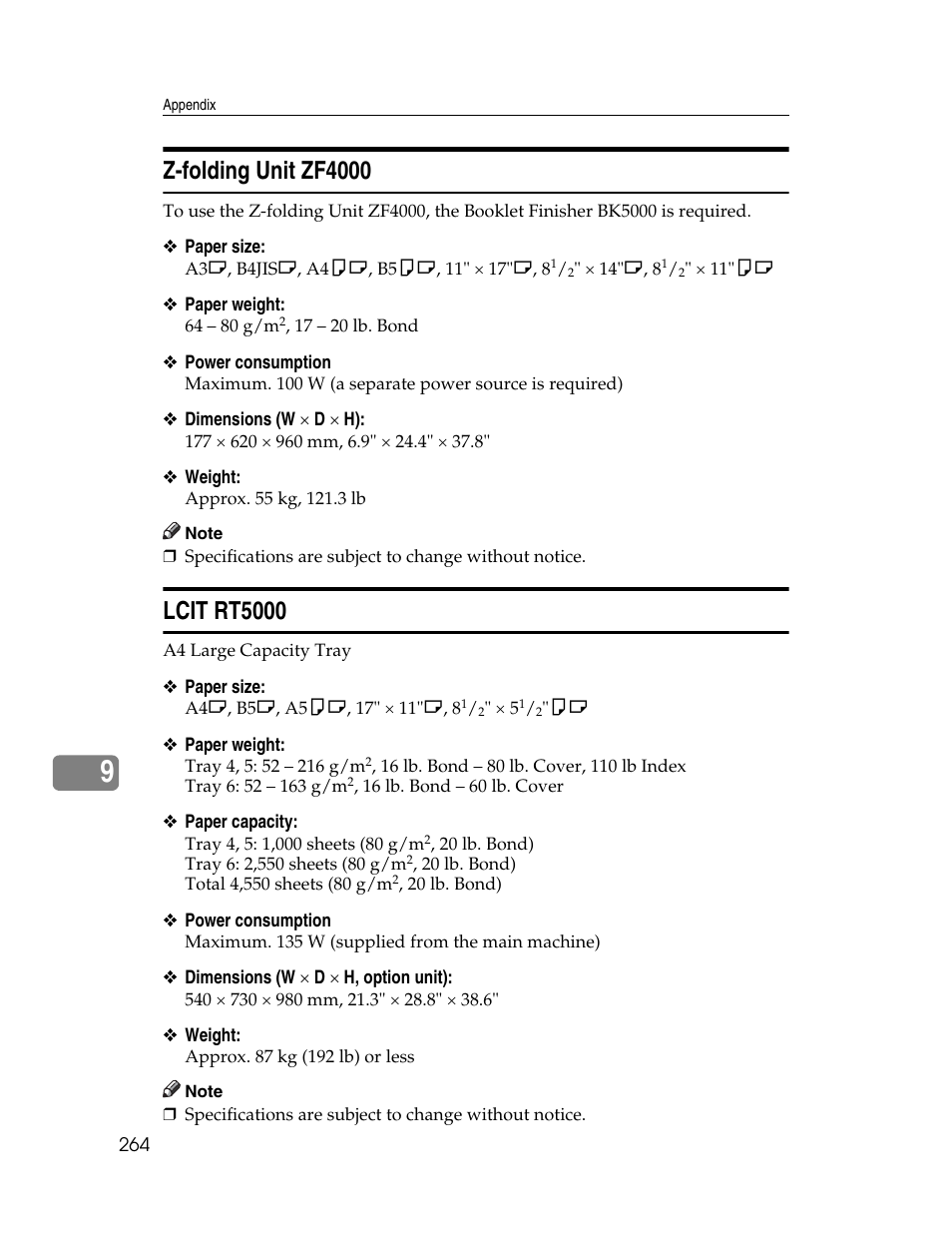 Z-folding unit zf4000, Lcit rt5000, Z-folding unit zf4000 lcit rt5000 | Microsoft PRO 906EX User Manual | Page 272 / 298