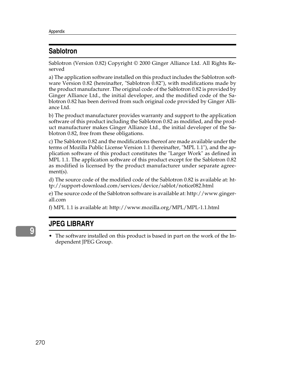 Sablotron, Jpeg library, Sablotron jpeg library | Microsoft PRO 906EX User Manual | Page 278 / 298