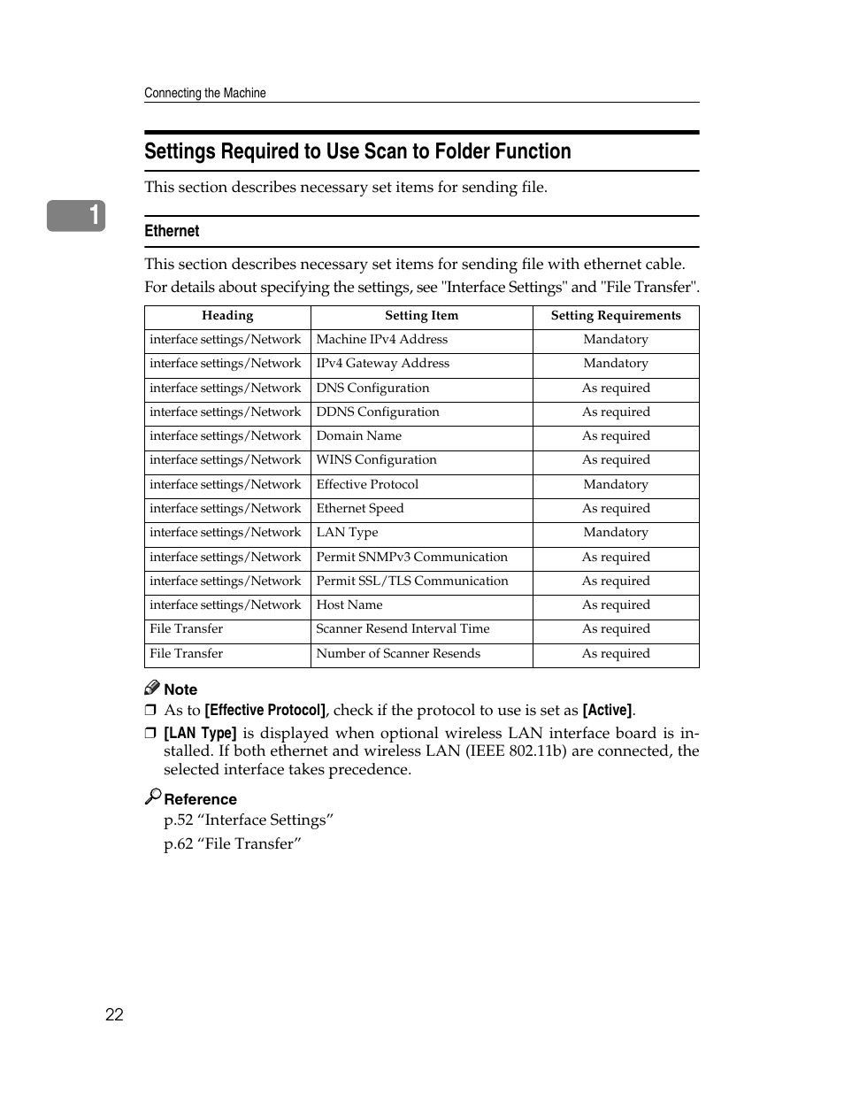 Settings required to use scan to folder function, Ethernet | Microsoft PRO 906EX User Manual | Page 30 / 298